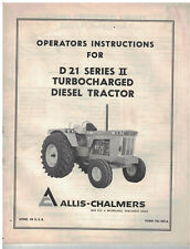 Vintage Allis-Chalmers Operating Instructions  D-21 Disel Tractor, used for sale  Campbellsport