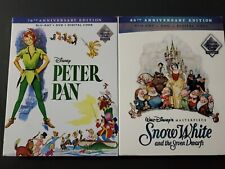 PETER PAN + BRANCA DE NEVE E OS SETE ANÕES, BLU-RAYS +DVDS COM CAPAS DESLIZANTES, DISNEY comprar usado  Enviando para Brazil