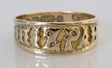 9ct Gold Ring - Victorian 9ct Gold Mizpah Band Ring Size L 1/2 for sale  Shipping to South Africa