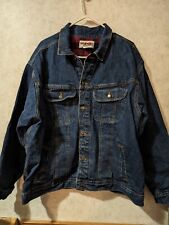 Wrangler Rugged Men's Jean  Jacket Plaid Lined Denim Trucker Button  Size 2X  for sale  Shipping to South Africa