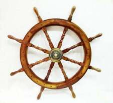 Usado, Rueda de barco de madera marrón de 36 pulgadas, volante grande, decoración... comprar usado  Enviando para Brazil