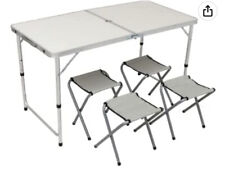 Yasmin Folding Table Set with 4 Chairs - Portable Camping Table 4ft Garden Table for sale  Shipping to South Africa