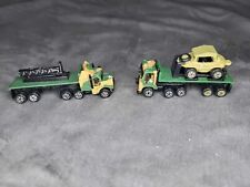 Vintage Micro Machines Military Flatbed Semi Truck Set of 2 1989 Galoob Camo  for sale  Waverly