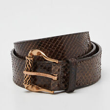 Roberto Cavalli Brown Watersnake Leather Buckle Belt 85CM, used for sale  Shipping to South Africa