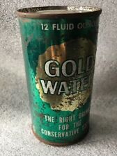 Lata de lata vintage de 12 onzas fluidas Gold Water de la década de 1960 segunda mano  Embacar hacia Argentina