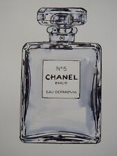 Desenho original para lavagem de caneta e tinta de um frasco de Chanel No. 5 perfumes Paris comprar usado  Enviando para Brazil