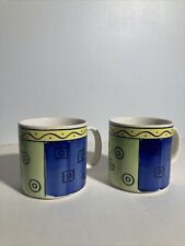Caneca xícara de chá café Sango Italia 6127 par pintado à mão geométrica multicolorida  comprar usado  Enviando para Brazil