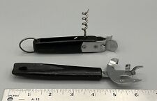2 Vtg EKCO Kitchen Tools~1 Cork Screw, Bottle Cap & 1 Can Opener Black Handle for sale  Shipping to South Africa