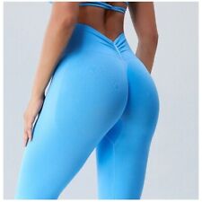 Pantalones de yoga en V espalda para mujer Sgrunch Butt sin costuras entrenamiento push up gimnasio segunda mano  Embacar hacia Argentina