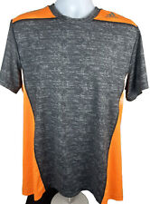 Camisa Adidas Para Hombre Grande Techfit Climalite Gris Naranja Elastizada Gimnasio Entrenamiento, usado segunda mano  Embacar hacia Mexico