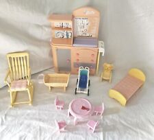 Mattel Barbie Nursery Stuff Changing Table Kelly Bed Rocking Chair Baby Stroller for sale  Shipping to South Africa