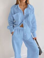 2023 Women's pajamas cotton long sleeved 2-piece pajama casual pants set for sale  Shipping to South Africa
