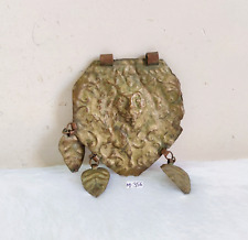 19c Vintage Hand Embossed Lion Figure Brass Copper Amulet Pendent Rare M356 for sale  Shipping to South Africa