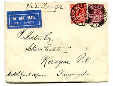 Cubierta de correo aéreo entrante Tanganica 1933 de GB a ""KOROGWE"" a través de Tanga segunda mano  Embacar hacia Argentina