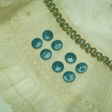 Antique vtg tiny small french doll dress / shoe silk button beads teal blue 1890 for sale  Shipping to South Africa