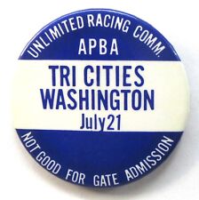 1974 A.P.B.A. TRI-CITIES U.R.C. pinback button Hydroplane Boat racing q, used for sale  Seattle