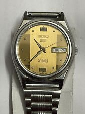 1970 "Japão Vintage" "SEIKO 5. Automático. Relógio masculino dourado clássico data do dia comprar usado  Enviando para Brazil
