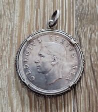 1948 5 shillings South Africa Silver Coin Mounted in Silver Frame as Pendant for sale  Shipping to South Africa