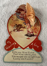 Paraguas vintage de San Valentín abre mi letrero de amor de San Valentín en la parte posterior... segunda mano  Embacar hacia Argentina