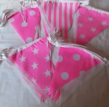 Pink white bunting for sale  Shipping to Ireland
