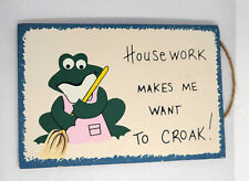 placa de madeira decoração para casa trabalho doméstico me faz querer coaxar, sapo comprar usado  Enviando para Brazil