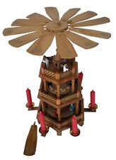 Vintage  Christmas 3 Tier Wooden Nativity Candle Spinning Carousel for sale  Shipping to South Africa