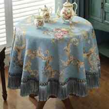 Luxury Round Tablecloths Rose Jacquard Table Cloth Tassels Chenille Table Cover for sale  Shipping to South Africa