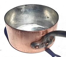 Vintage 7.5inch French Copper Saucepan Hammered Walls Mint Tin Lining 2mm 4lbs for sale  Shipping to South Africa