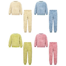 Conjunto de pijama infantil unissex de lã cor sólida roupa de dormir com calças terno loungewear comprar usado  Enviando para Brazil