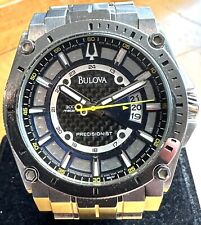 Usado, Relógio masculino Bulova PRECISIONIST mostrador preto carbono caixa de aço inoxidável 96B131 comprar usado  Enviando para Brazil
