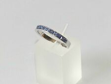 Ladies 925 Solid Silver Princess Cut 12 Stone Tanzanite Half Eternity Ring for sale  Shipping to South Africa