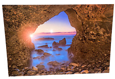 LARGE Sea Cave Metal Print SIGNED Ocean Sunset Wall Art Summer Picture 16 x 24, used for sale  Shipping to South Africa