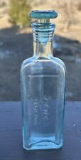 Garrafa de vidro Pinex remédio boticário em relevo com tampo de vidro cor aqua em excelente estado usado comprar usado  Enviando para Brazil
