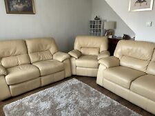 Cream leather three for sale  CHARD