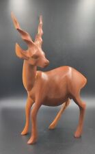 Vintage Hand Carved Wooden Impala Antelope Gazelle Kudu Twist Antler 9" Tall  for sale  Shipping to South Africa