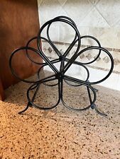 Brand New, Out of Box: Wrought iron Flower Wine Rack Can hold up to 5 bottles , used for sale  Shipping to South Africa