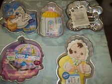 Used, Vintage Lot Of 5 BABY SHOWER  WILTON Cake Pans 70s-2007-  ( LOT 20) for sale  Shipping to South Africa