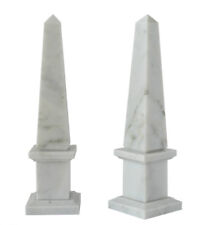 Obelisco Clasico Mármol Carrara White Italian Marble Obelisk Classic Home A 40CM, usado segunda mano  Embacar hacia Argentina