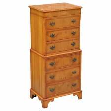 LOVELY GEORGIAN BURR YEW WOOD TALLBOY CHEST OF DRAWERS for sale  Shipping to South Africa