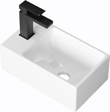 [basin only]KES Bathroom Vessel Sink Ceramic Hand Wash Basin, Small Cloakroom Ba for sale  Shipping to South Africa