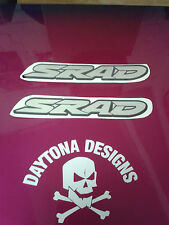 GSXR SRAD CHROME & BLACK PAIR SEAT UNIT FAIRING GRAPHICS DECALS STICKERS, used for sale  Shipping to South Africa