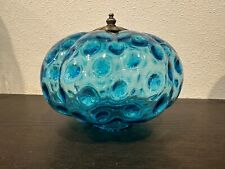 Blue glassthumbprint lamp for sale  Portland