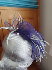 navy and silver fascinator for sale  RUGBY