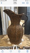 Large Vintage Metal And Wicker Pouring Pitcher for sale  Shipping to South Africa