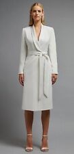 COAST PREMIUM IVORY WRAP TUXEDO LONG SLEEVE PENCIL MIDI DRESS 10 ONCE £219 for sale  Shipping to South Africa