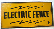 Vintage Amarelo Metal Qwik Way? Placa de cerca elétrica 8"X4" pátina leve ferrugem, usado comprar usado  Enviando para Brazil