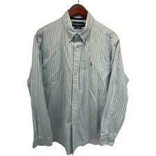 Ralph Lauren Mens XL Blue W/ Green Strips Long Sleeve Button Down Shirt for sale  Shipping to South Africa