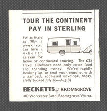 Caravan becketts bromsgrove for sale  UK