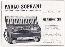 Acordeões Y1916 Paolo Sopranos, Castelfidardo, Publicidade 1950, Vintage Para comprar usado  Enviando para Brazil