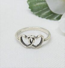 JAMES AVERY 925 STERLING SILVER DOUBLE HEART RING SIZE 8.5 for sale  Fort Worth